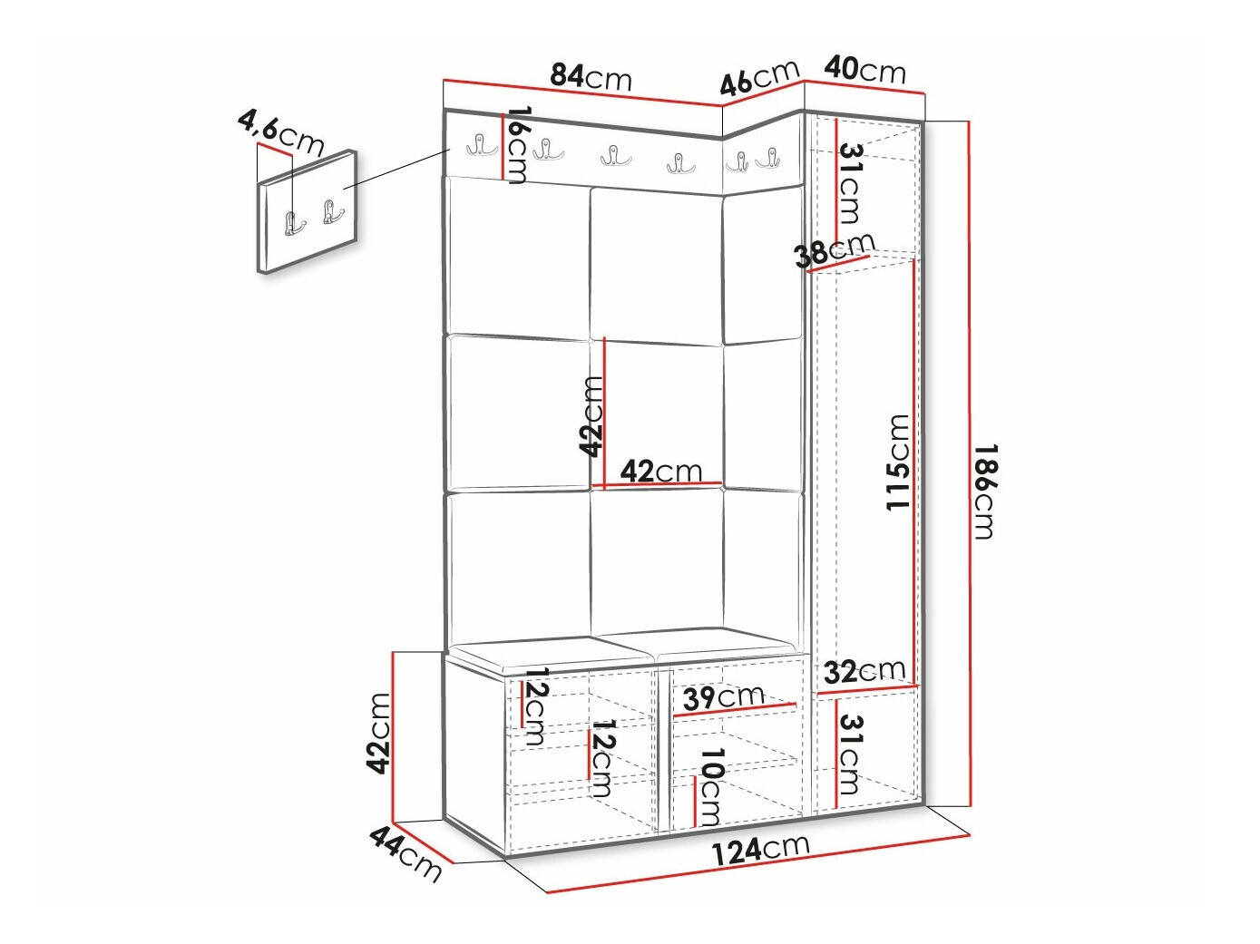 Gangmeubelset Hartford 377 (Zwart)
