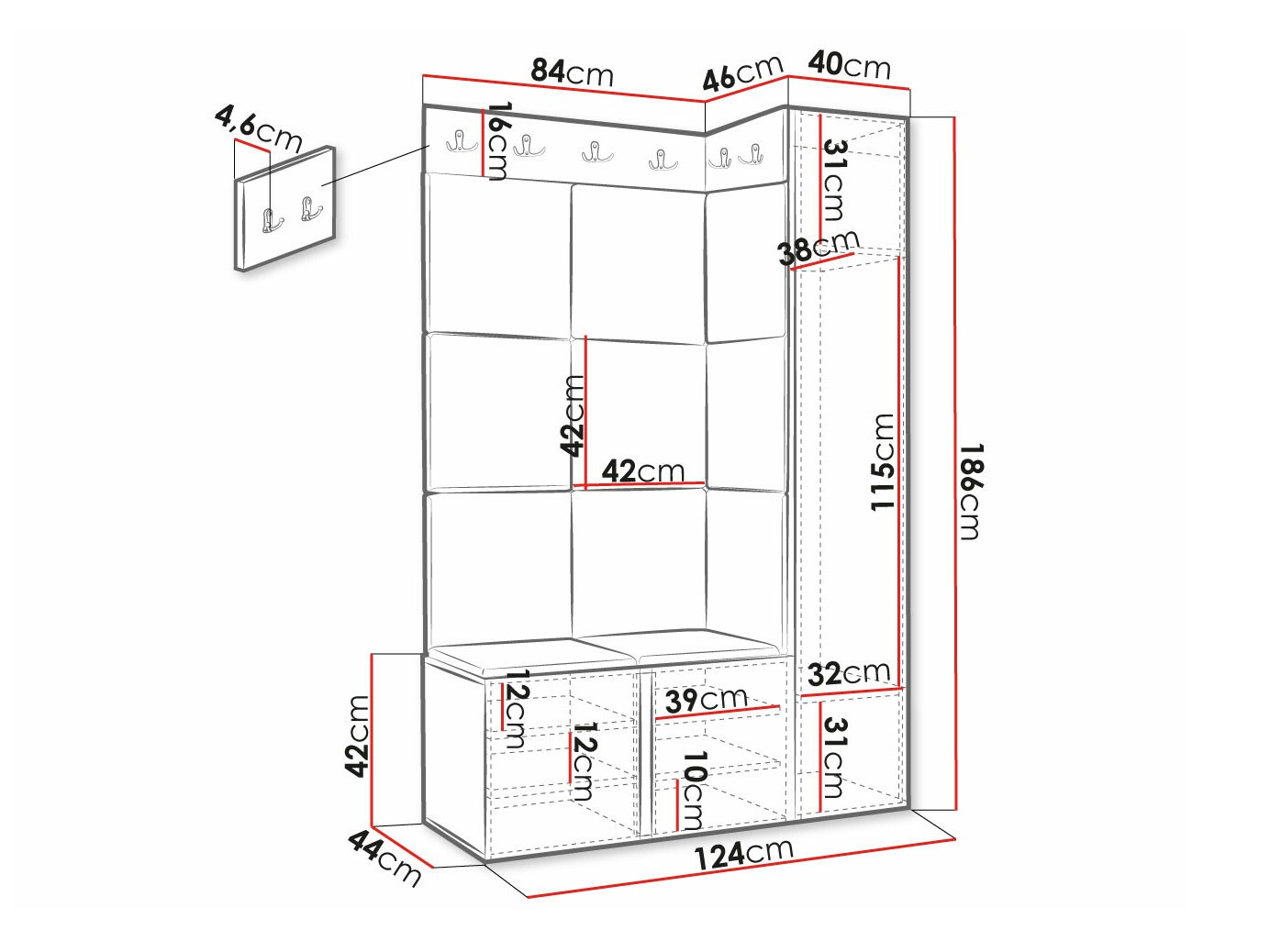 Gangmeubelset Hartford 377 (Wit)