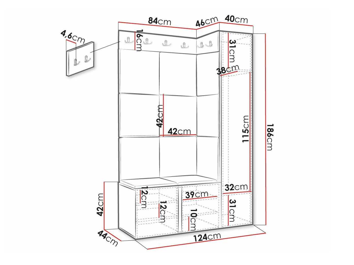 Gangmeubelset Hartford 377 (Wit)