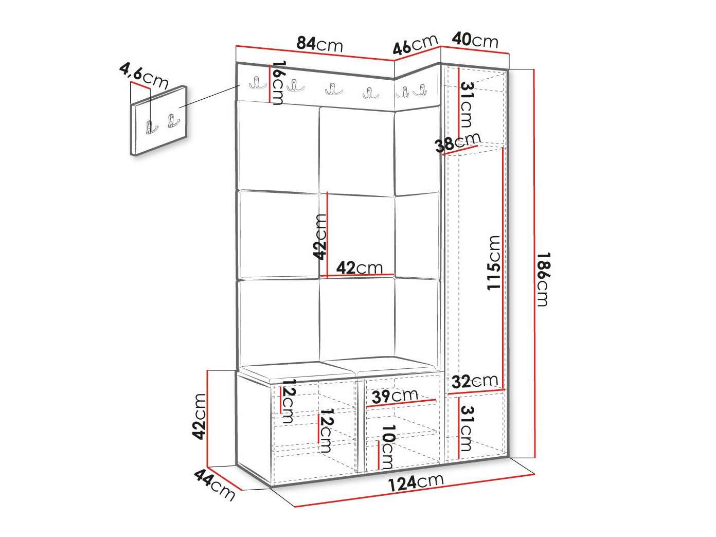 Gangmeubelset Hartford 377 (Wit)