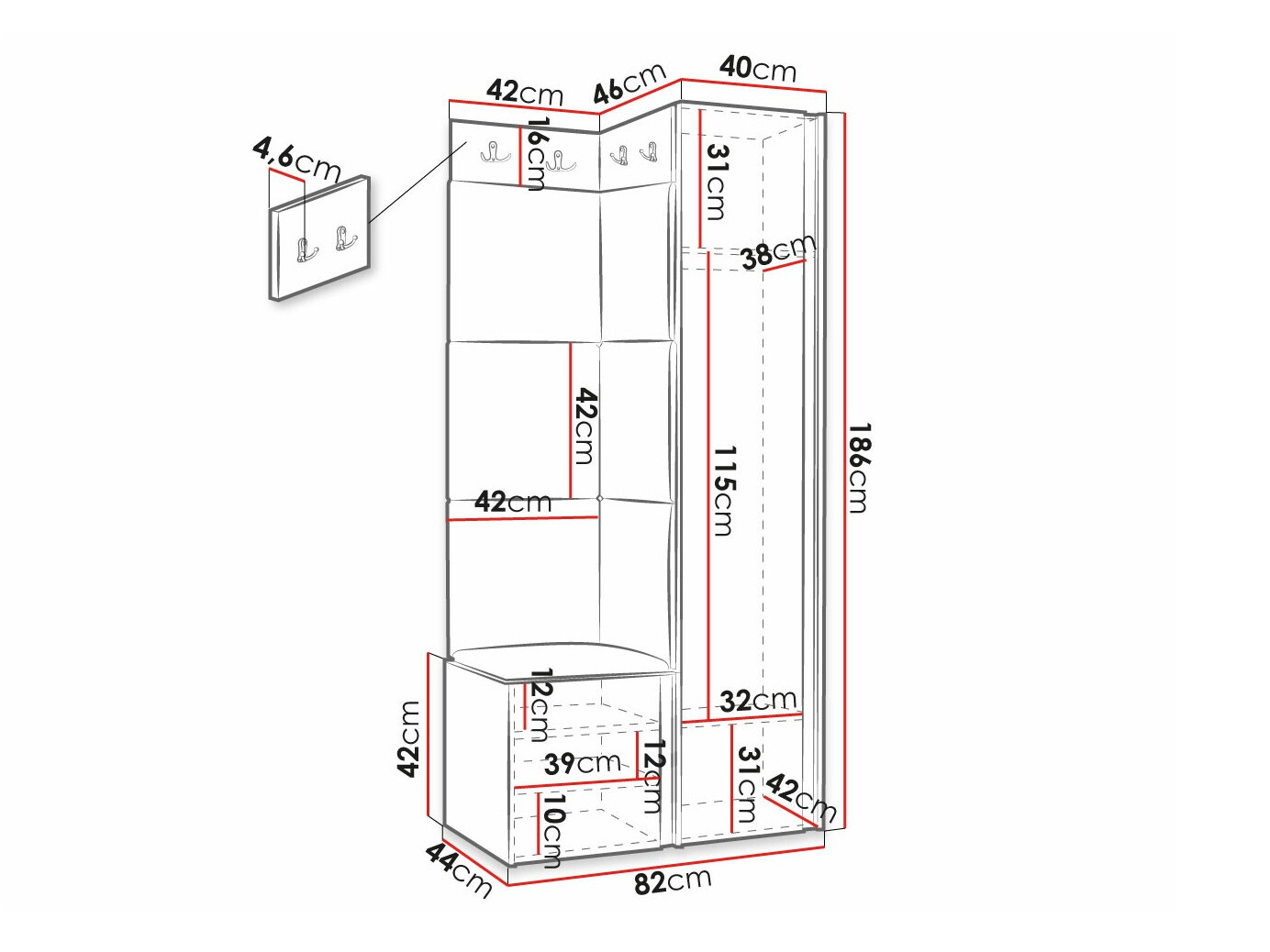Gangmeubelset Hartford 381 (Wit)