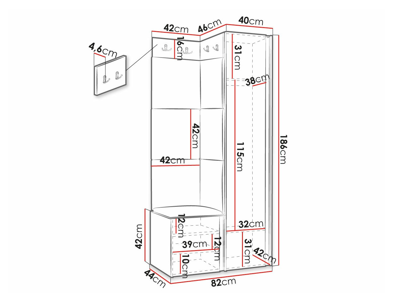 Gangmeubelset Hartford 381 (Wit)