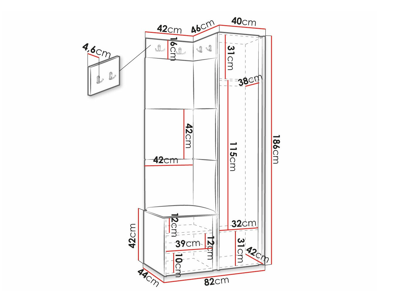 Gangmeubelset Hartford 381 (Wit)