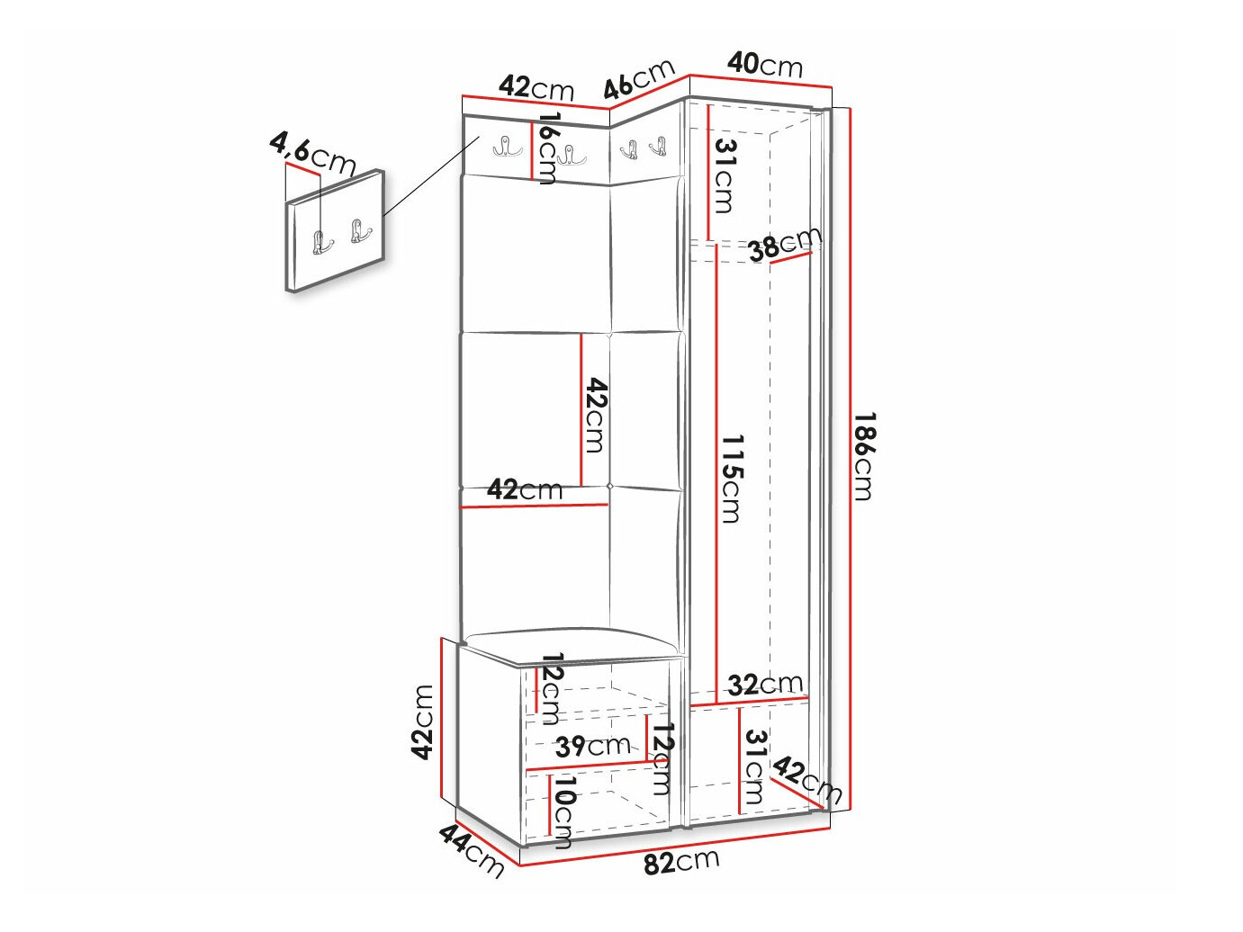 Gangmeubelset Hartford 381 (Wit)