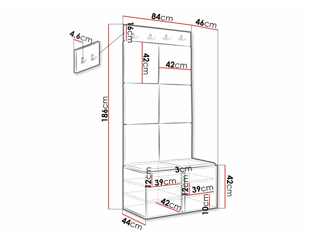 Gangmeubelset Hartford 383 (Wit)