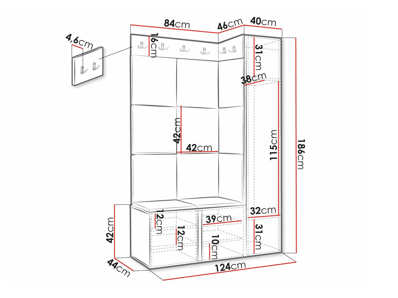 Gangmeubelset Hartford 385 (Wit)