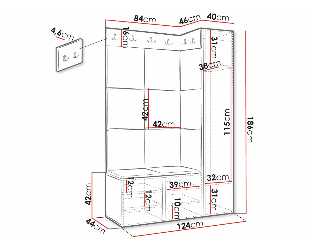 Gangmeubelset Hartford 385 (Wit)