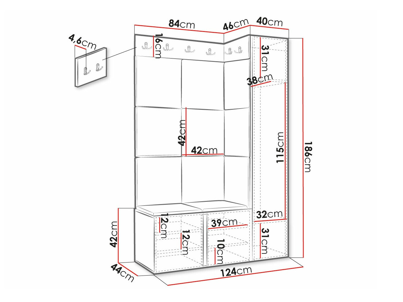 Gangmeubelset Hartford 385 (Zwart)