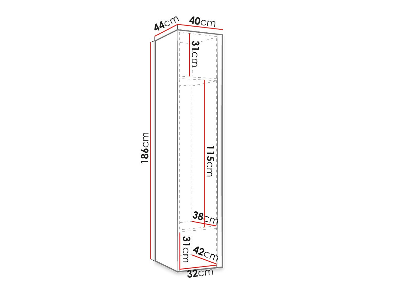 Kledingkast Hartford 389 (Wit)