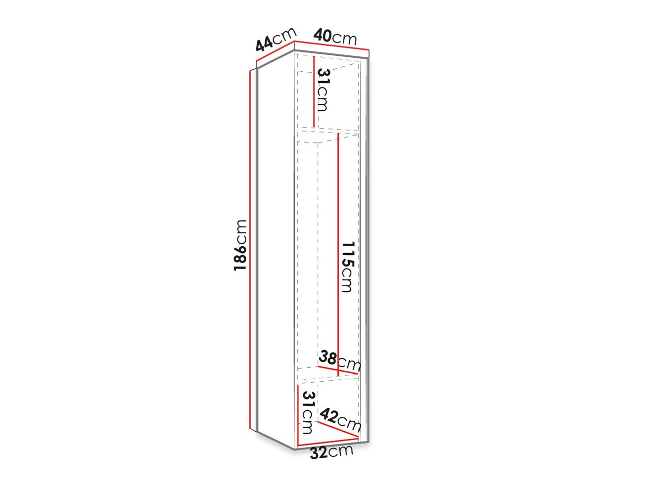 Kledingkast Hartford 392 (Zwart)