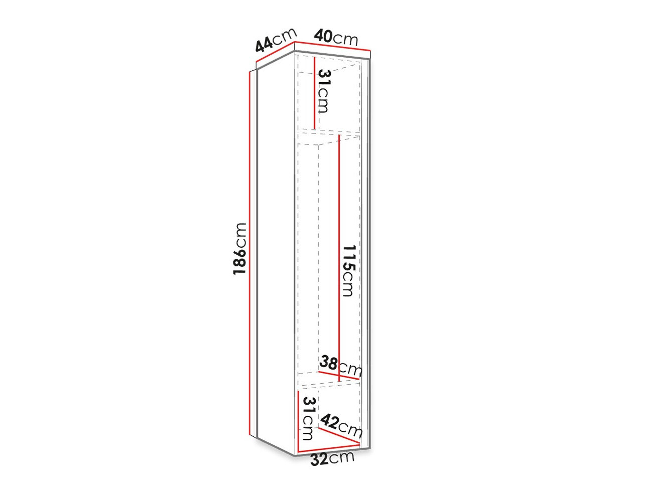 Kledingkast Hartford 393 (Wit)