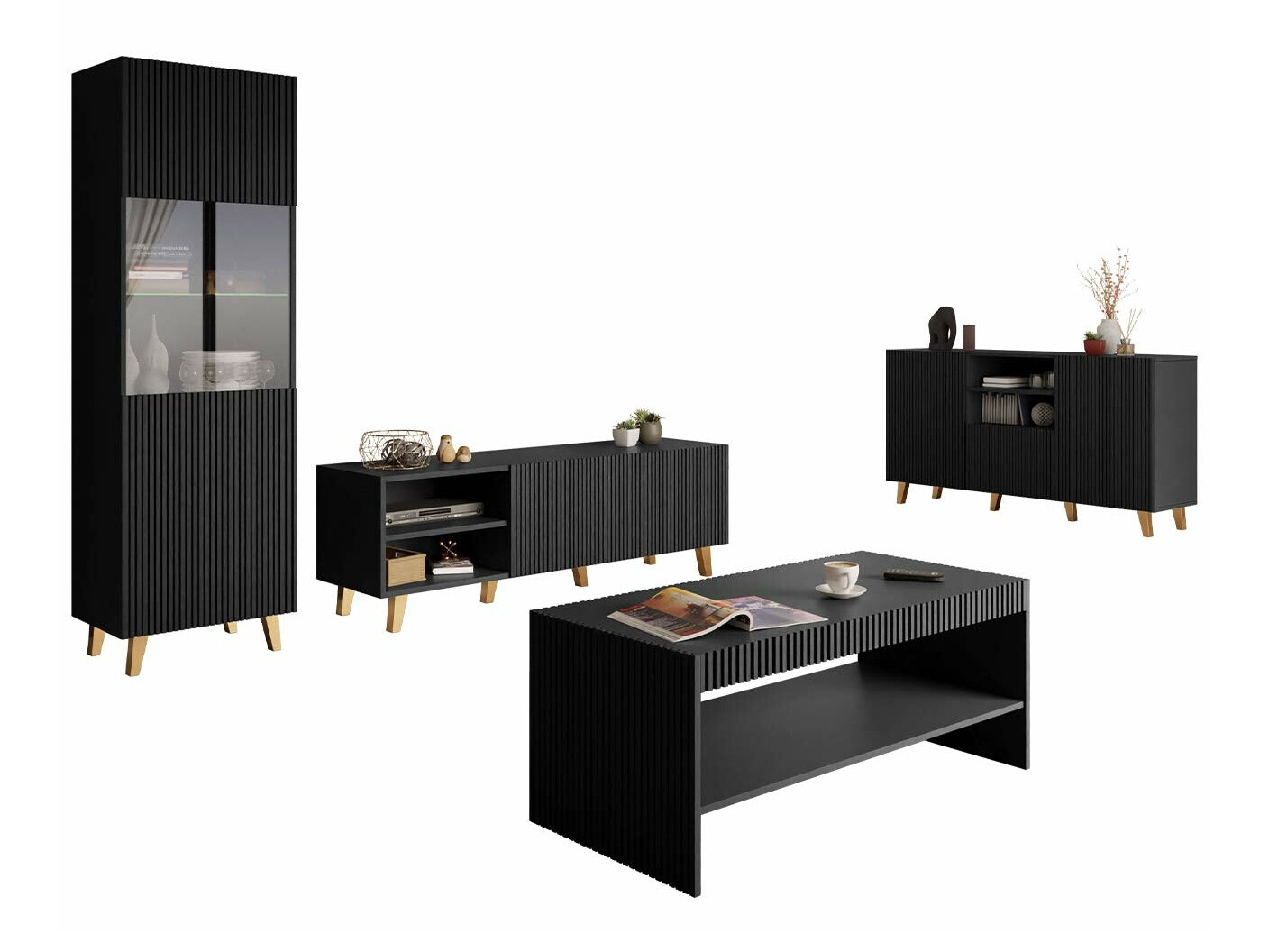 Woonkamerset Levmari 109 (Zwart)