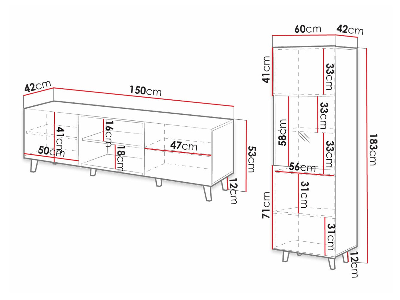 Woonkamerset Levmari 110 (Zwart)