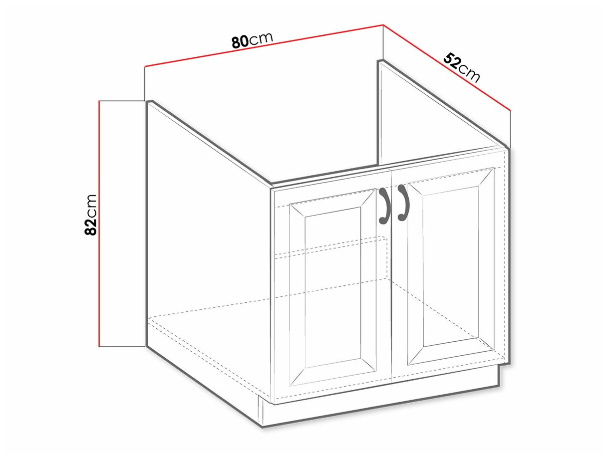 Modulaire spoelbakkast met deuren Retro White 121