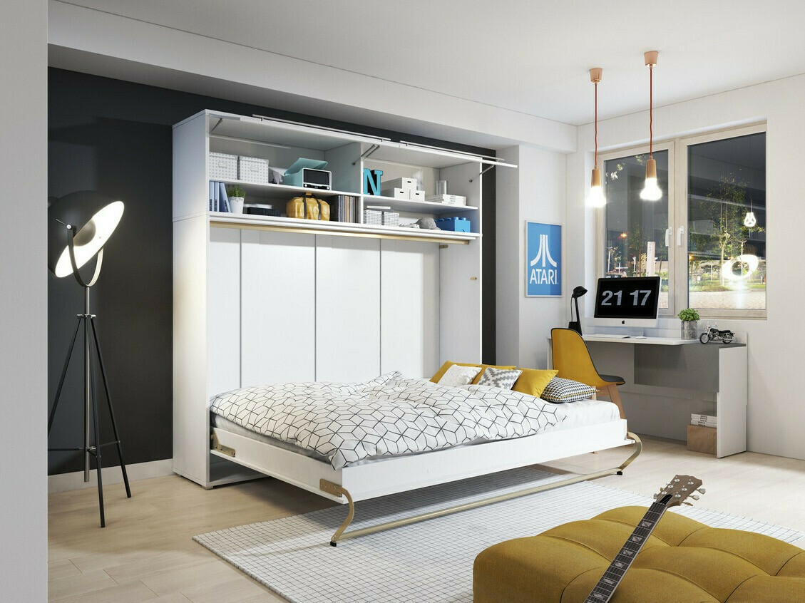 Muurbed Concept Pro Lenart IV (Wit + Glanzend wit)