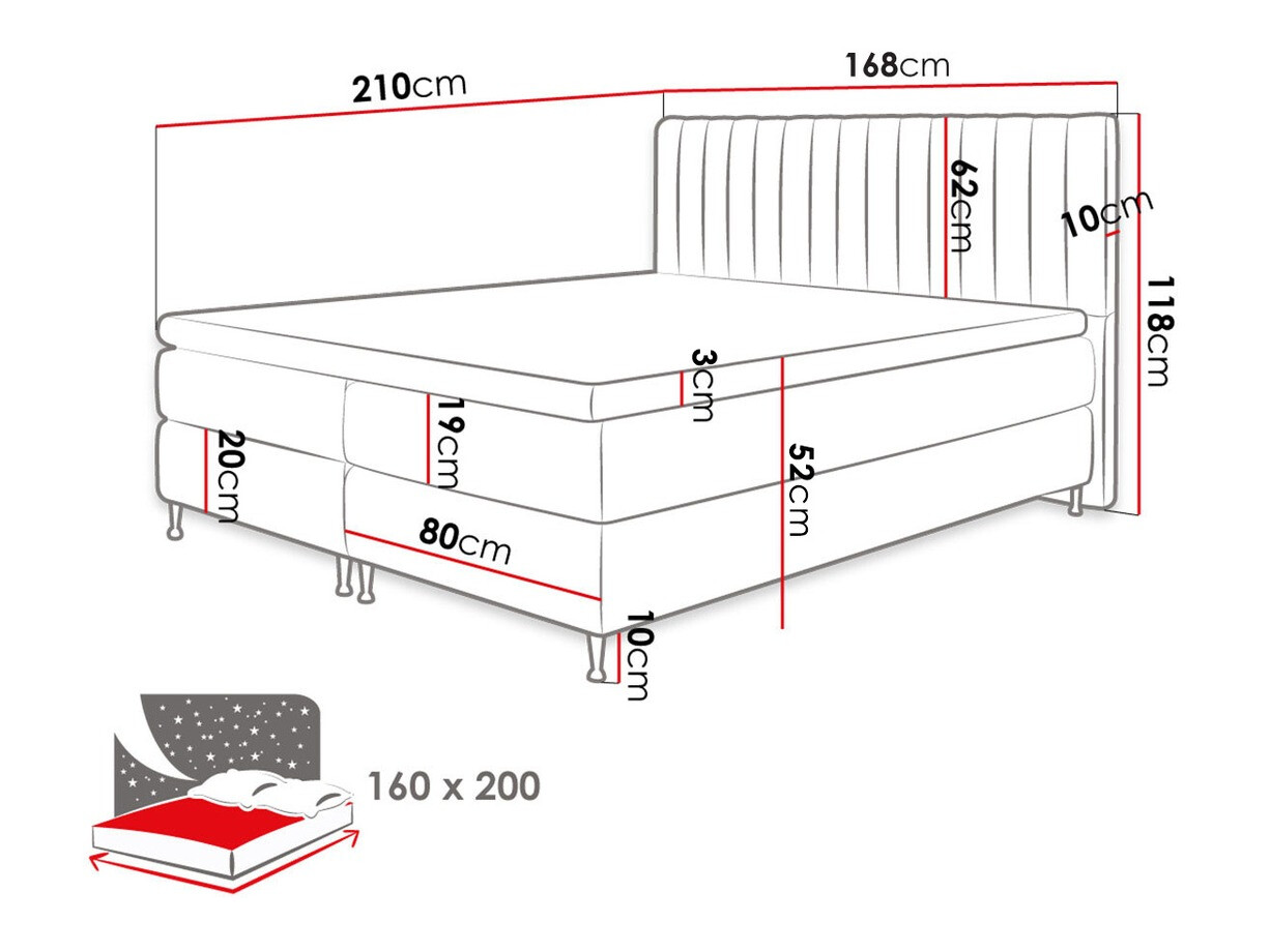 Boxspring ComfiDream 156 (Fresh 01)
