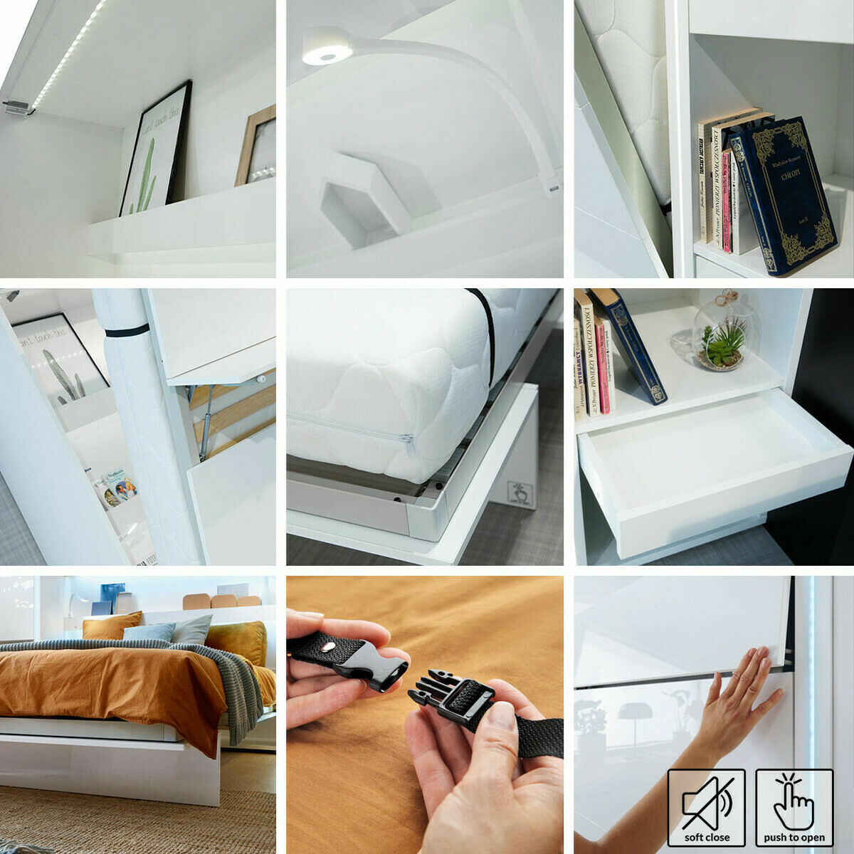 Muurbed Concept Pro Lenart (Wit + Glanzend wit)