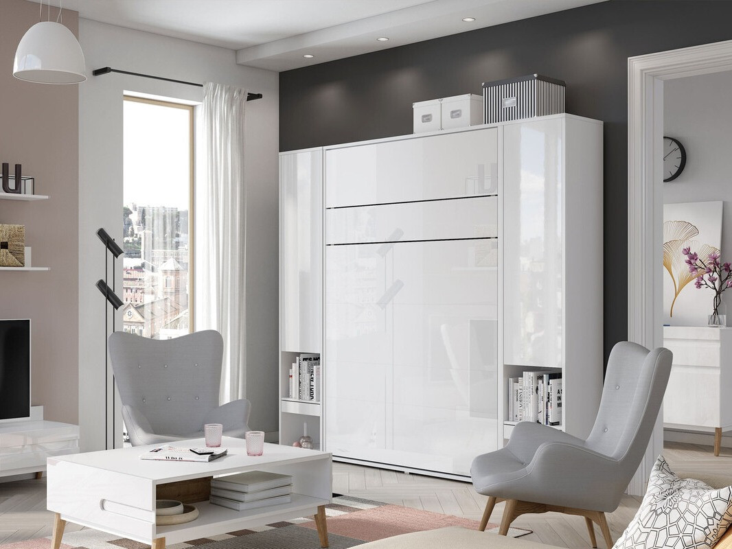 Muurbed Concept Pro Lenart (Wit + Glanzend wit)