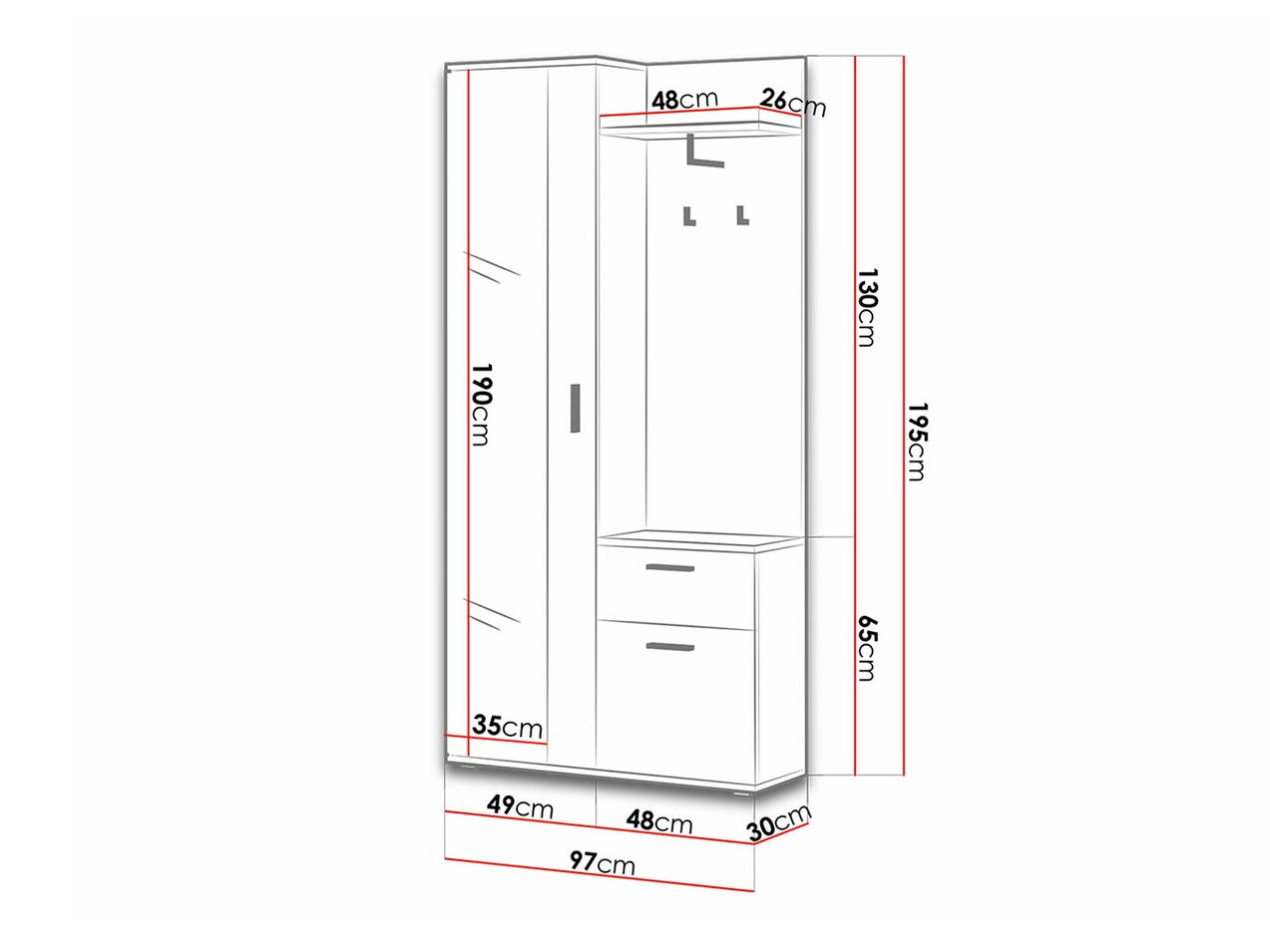 Gangmeubelset Stanton 103 (Wit)