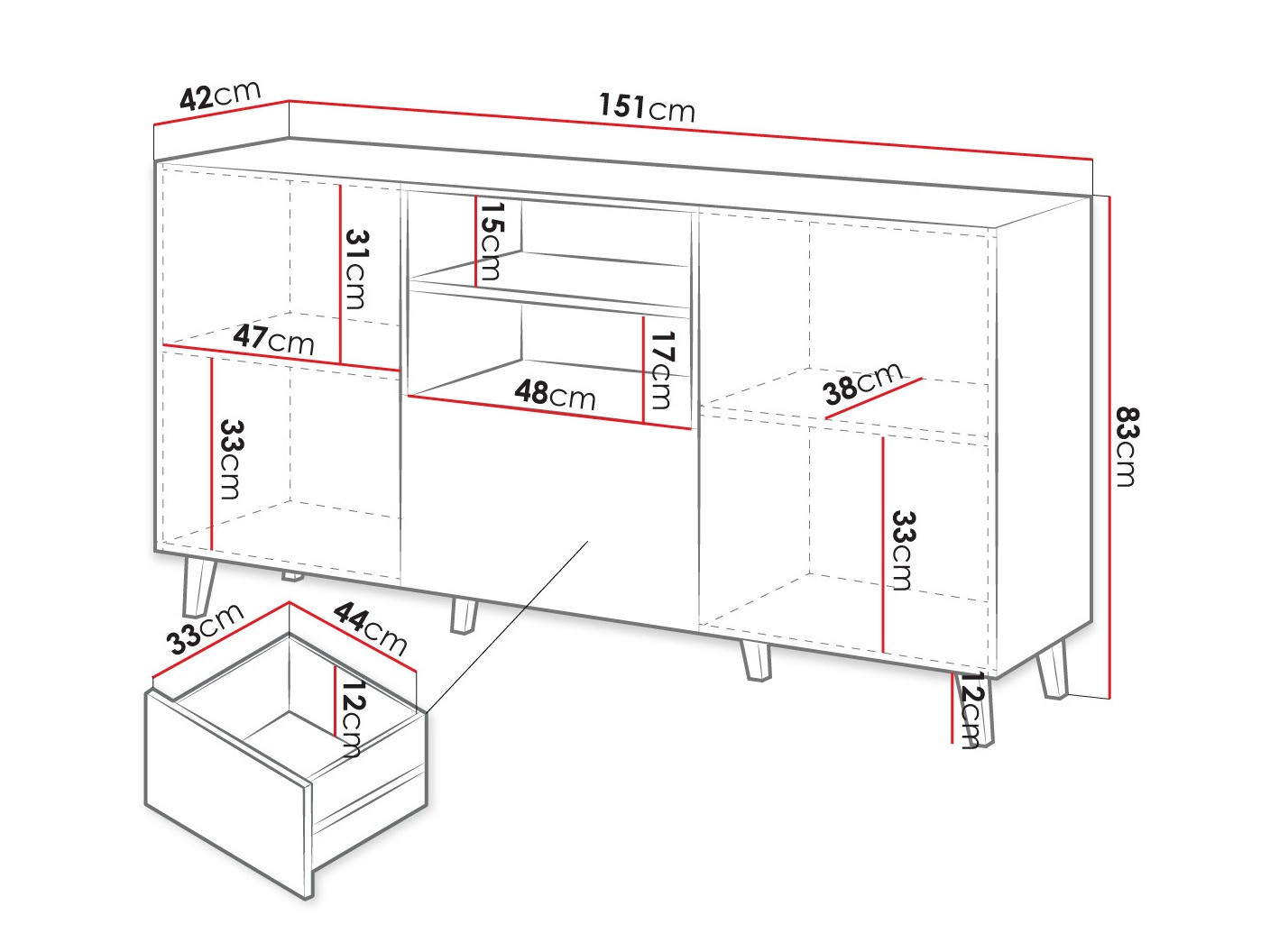 Ladekast Comes (Antraciet)