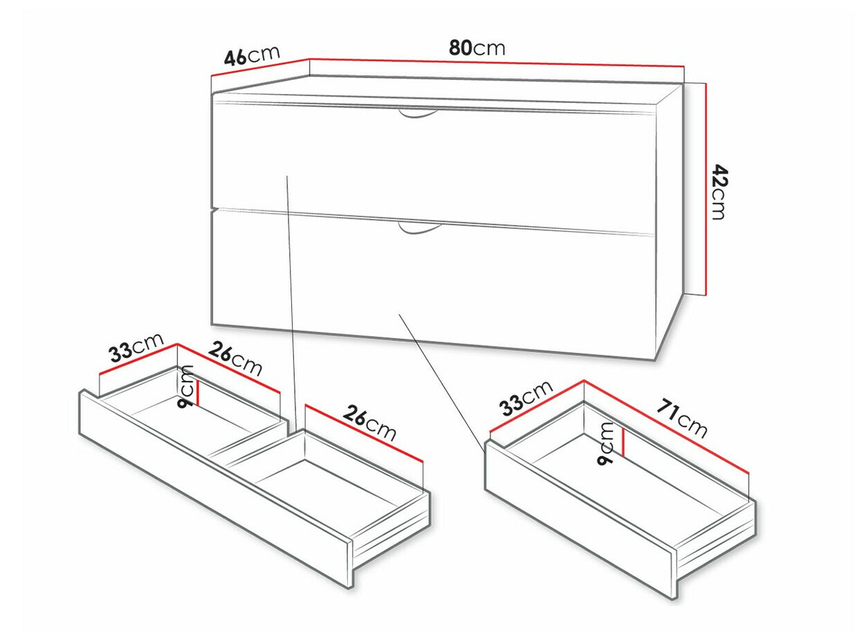 Hangend badkamermeubel voor wastafel Fenenou 101 (Wit)
