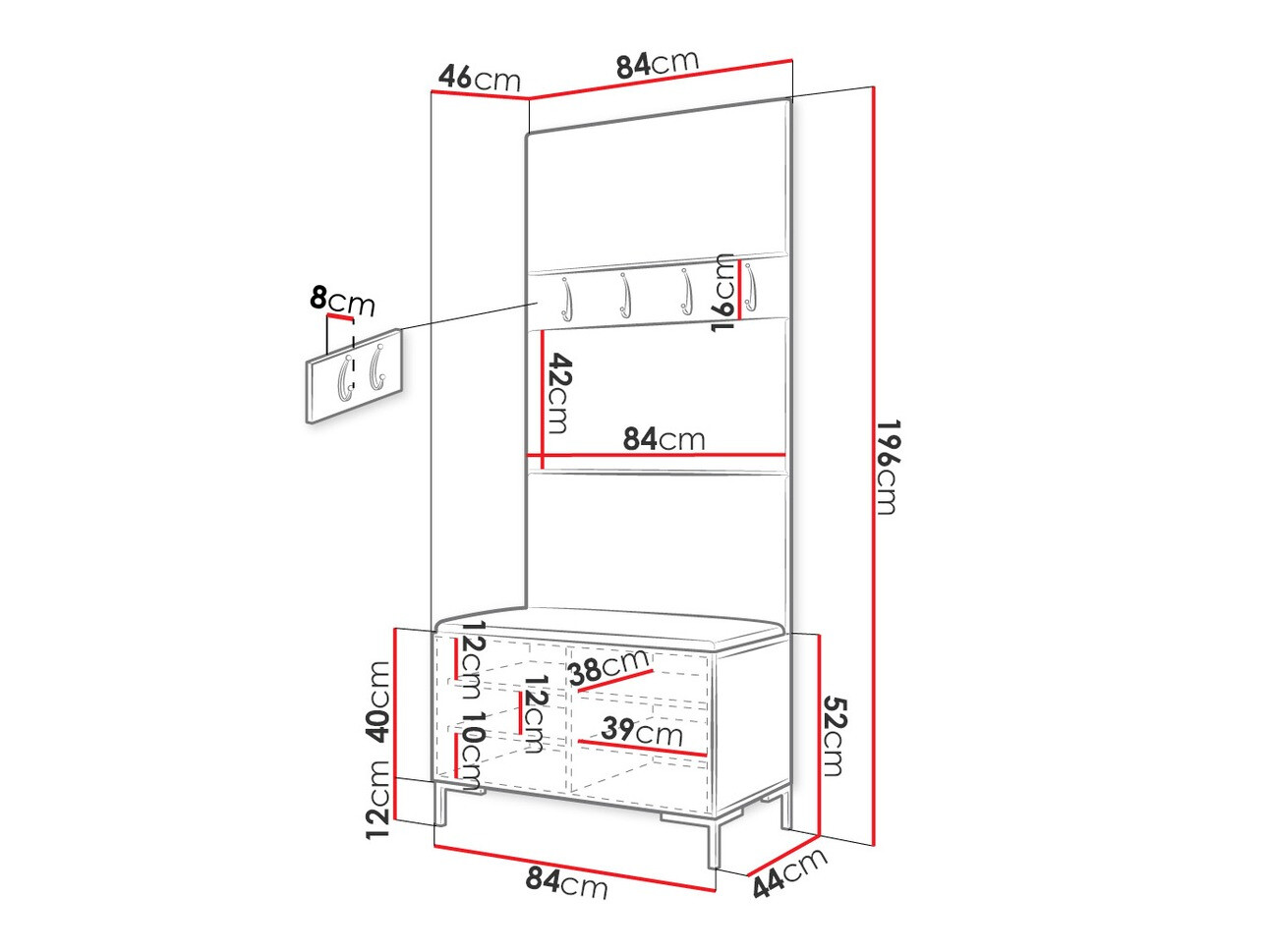 Gangmeubelset Tivsoa 102 (Zwart)
