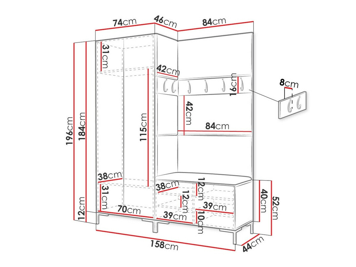 Gangmeubelset Tivsoa 100 (Craft eiken)