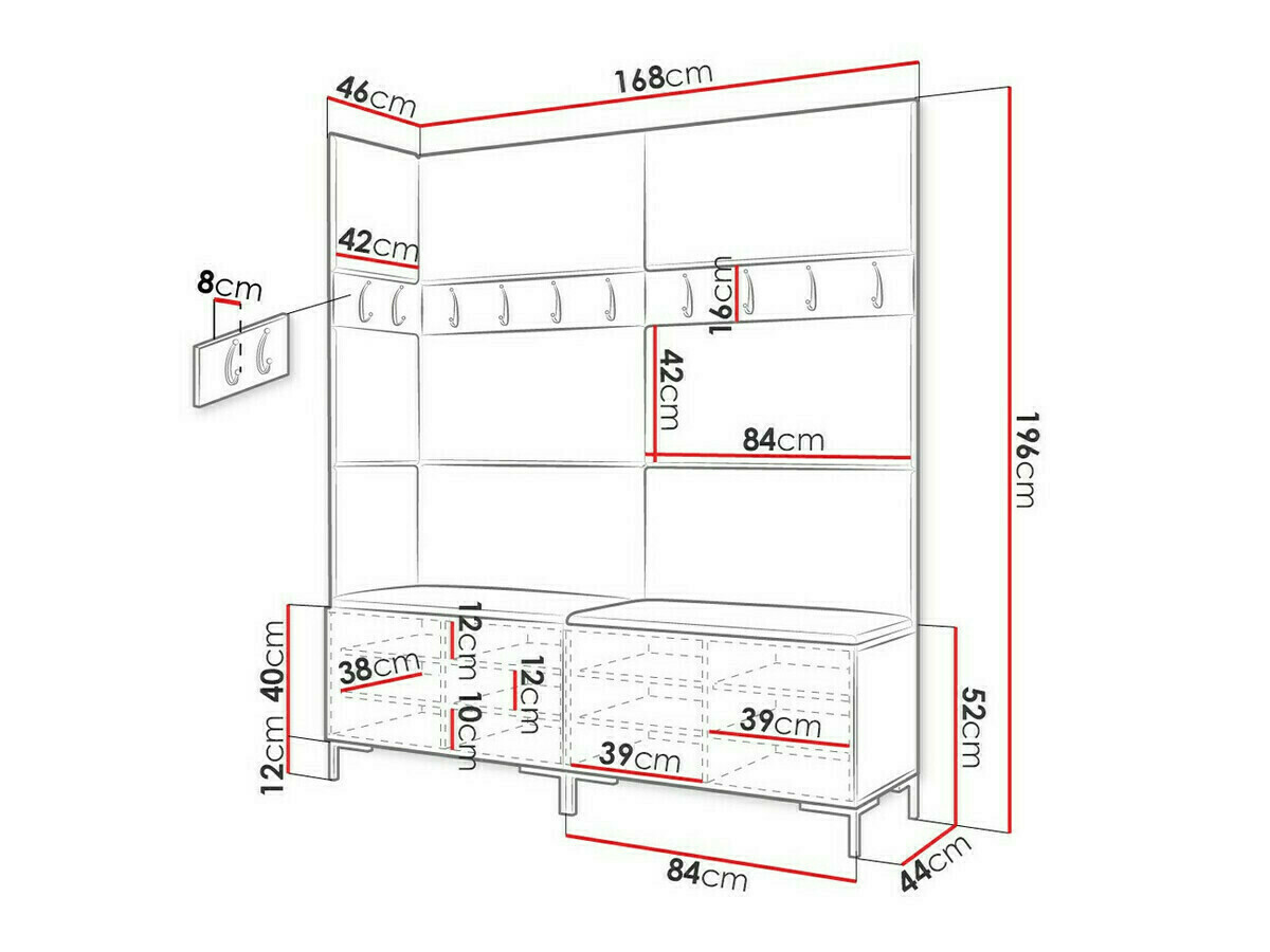 Gangmeubelset Tivsoa 104 (Zwart)