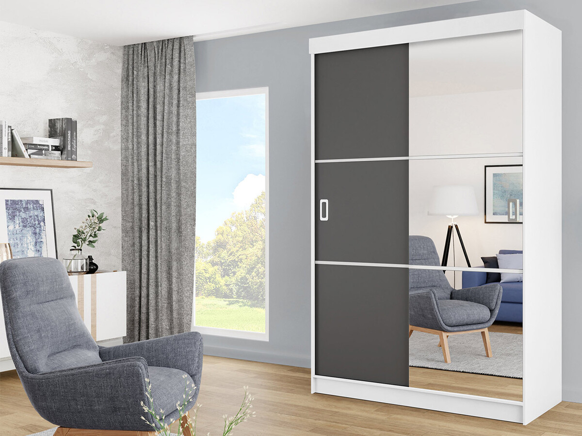 Kledingkast Dover 111 (Wit + Grafiet)