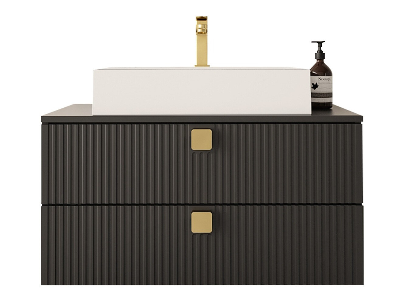 Hangend badkamermeubel voor wastafel Orlvera 102 (Zwart)