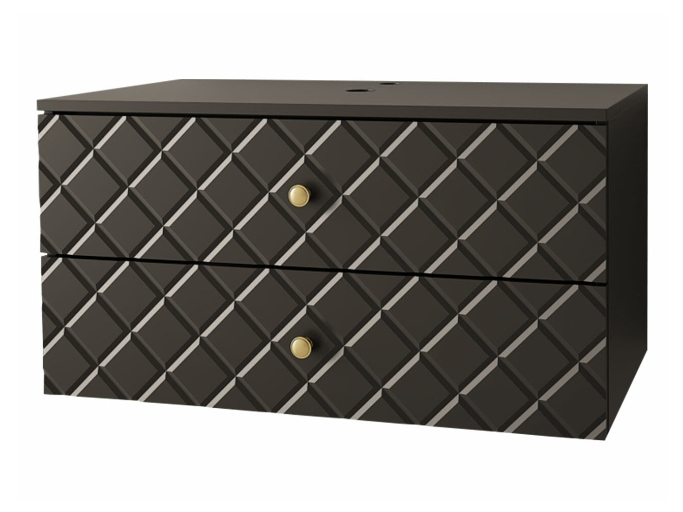 Hangend badkamermeubel voor wastafel Mircalu 100 (Zwart)