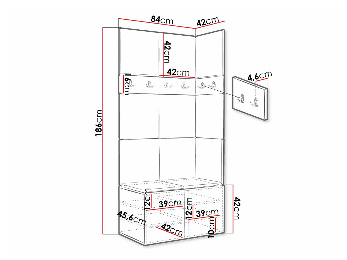 Gangmeubelset Hartford 264 (Wit)