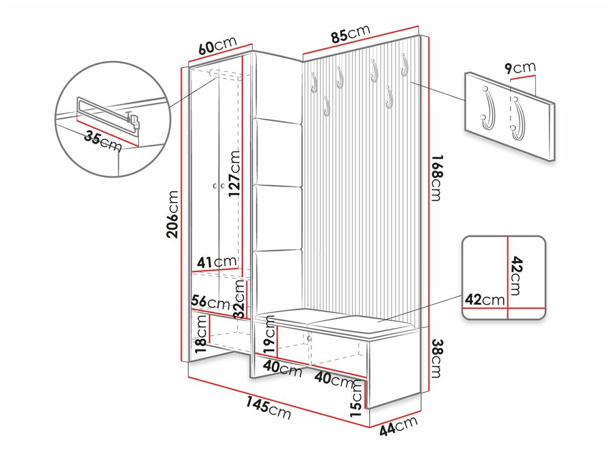 Gangmeubelset Hartford 320 (Artisan eiken + Manila 04)