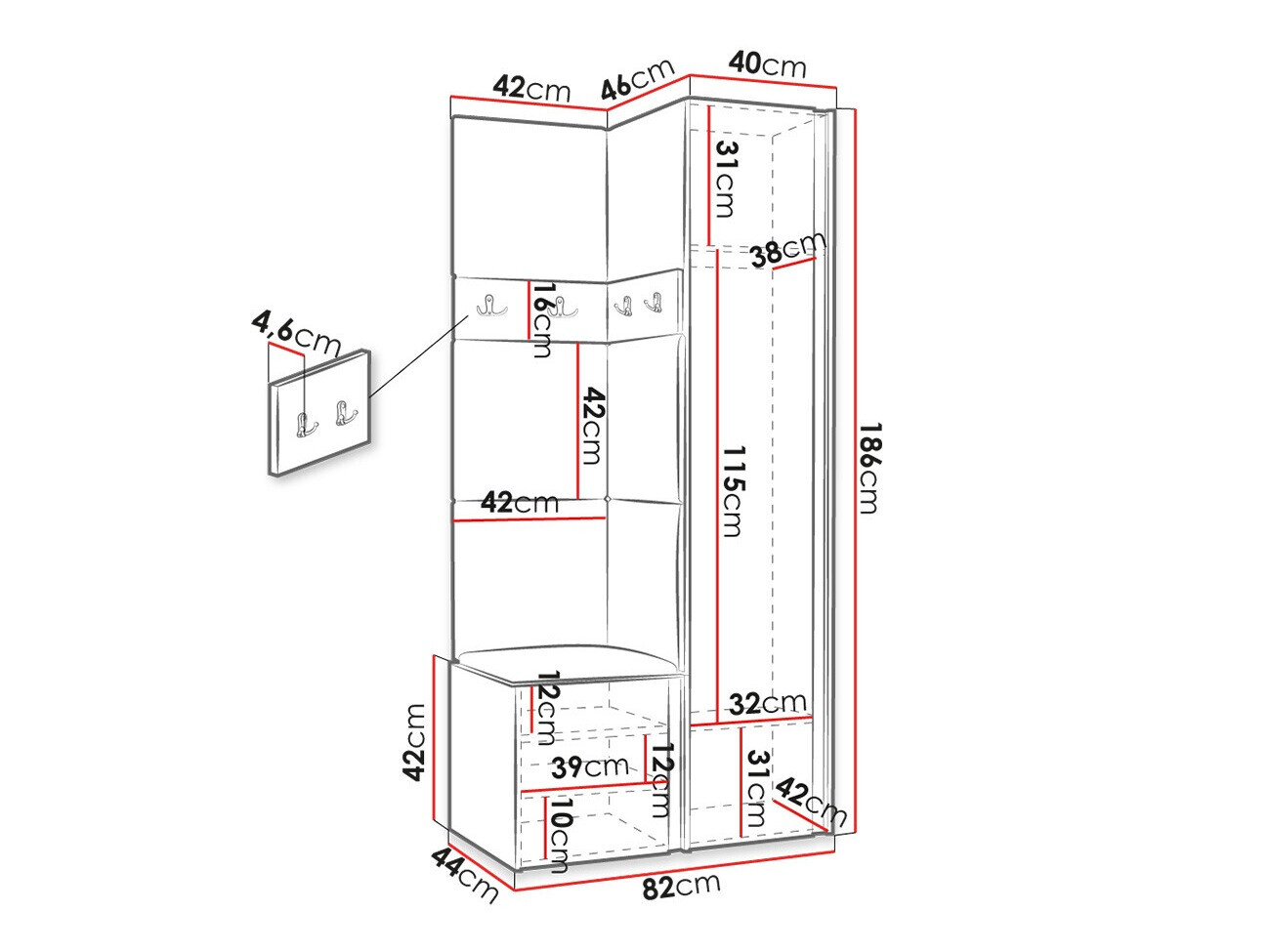 Gangmeubelset Hartford 348 (Grafiet)