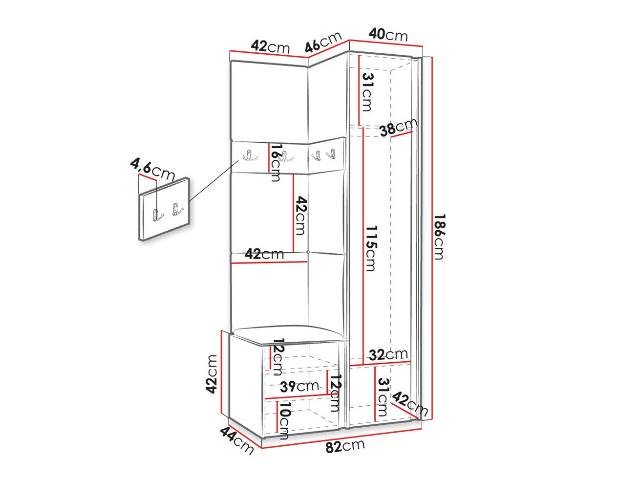 Gangmeubelset Hartford 348 (Wit)