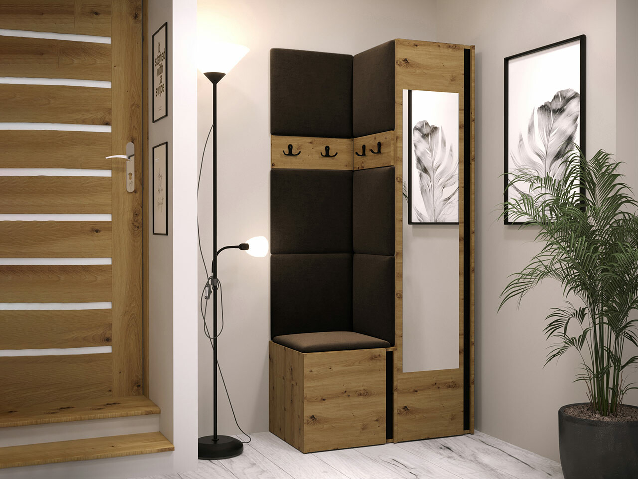 Gangmeubelset Hartford 354 (Artisan eiken + Zwart)