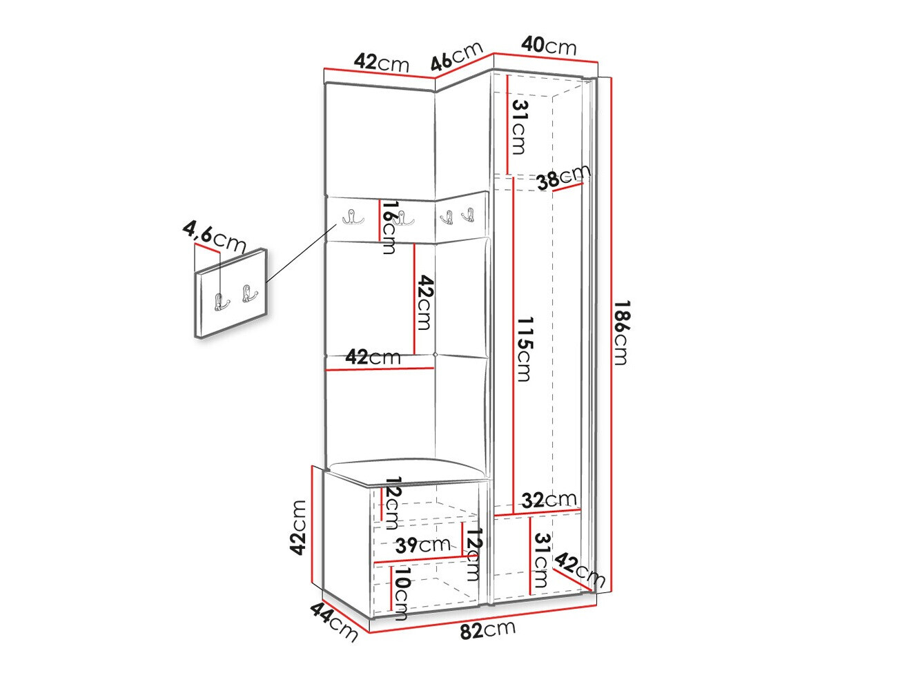 Gangmeubelset Hartford 354 (Wit)