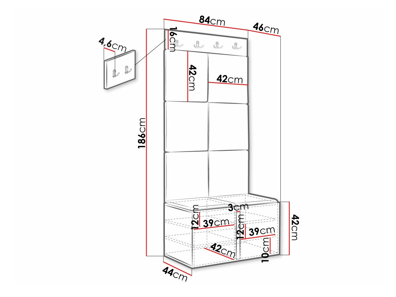Gangmeubelset Hartford 375 (Wit)