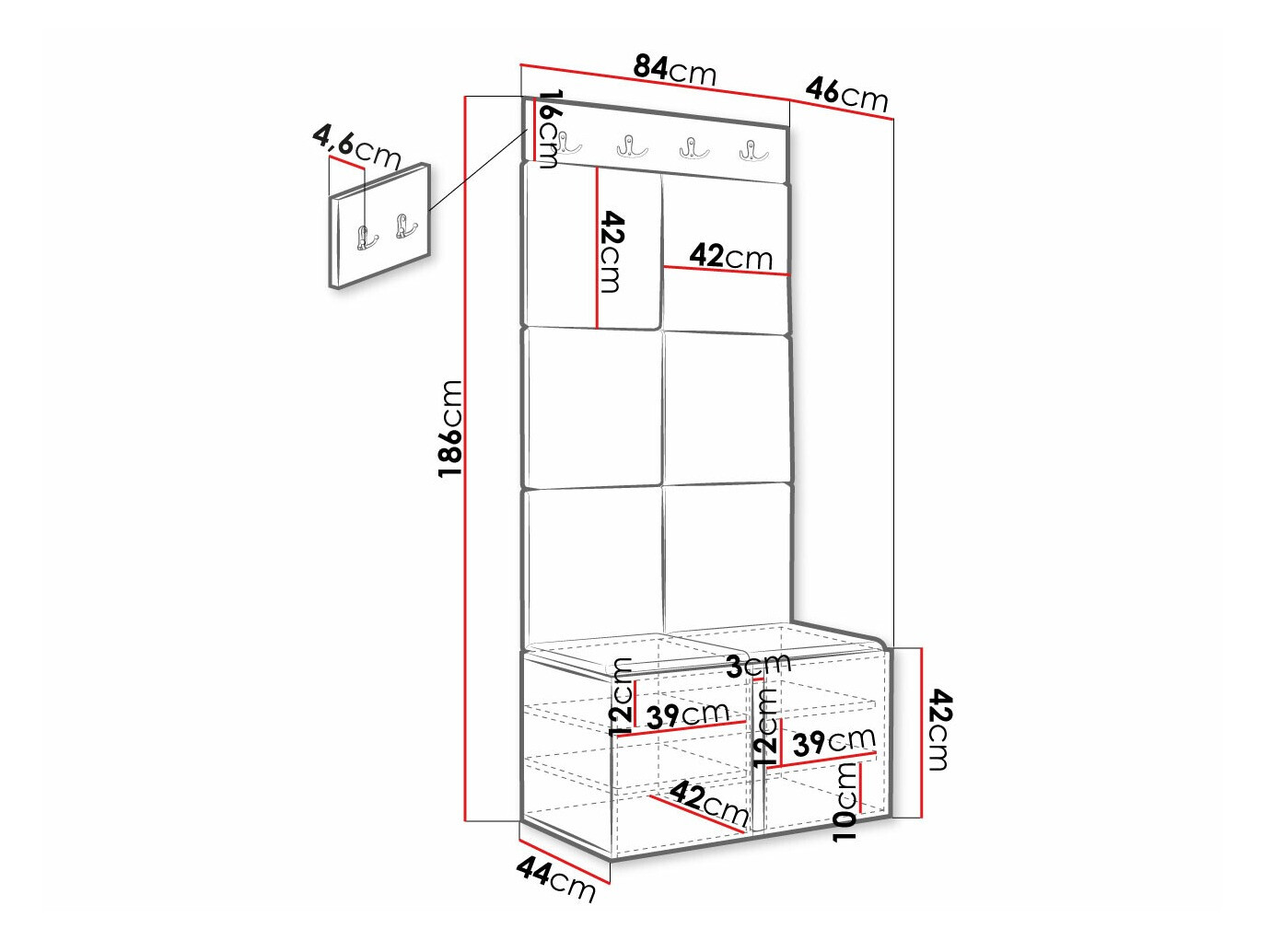 Gangmeubelset Hartford 375 (Zwart)