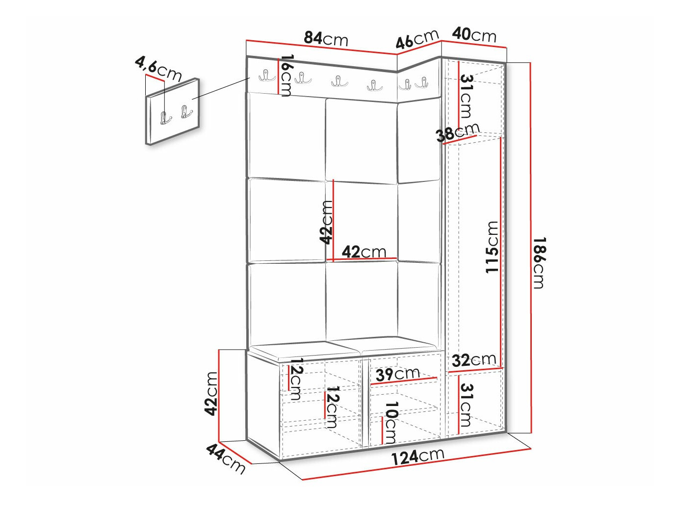 Gangmeubelset Hartford 377 (Wit)