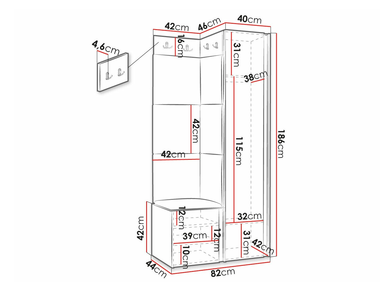 Gangmeubelset Hartford 381 (Zwart)