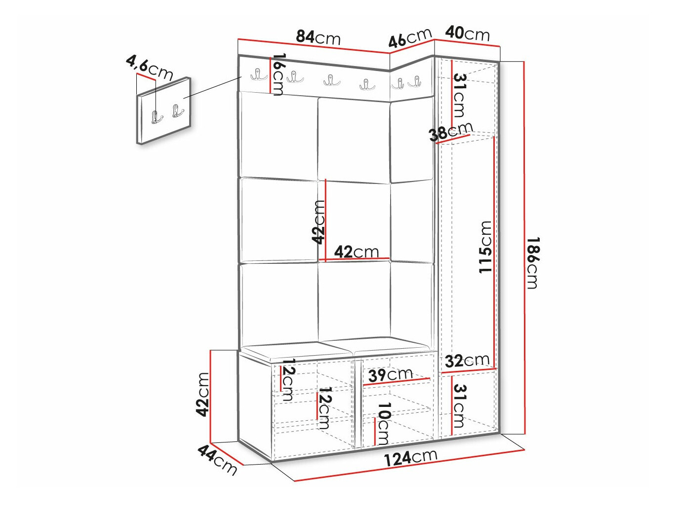 Gangmeubelset Hartford 385 (Zwart)