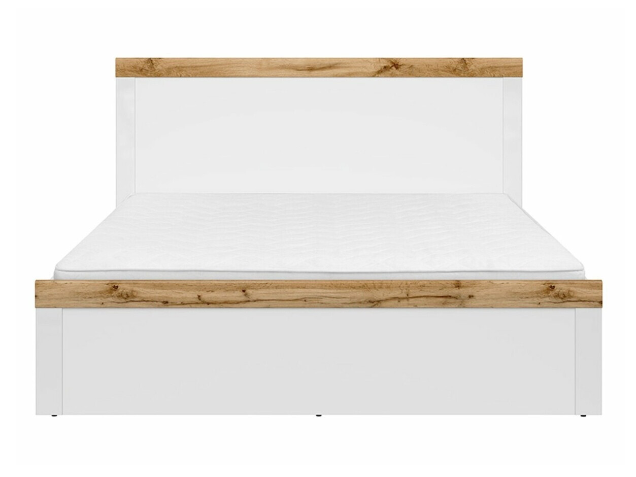 Bed Sonsoru 115 (Wit + Glanzend wit + Wotan eik)