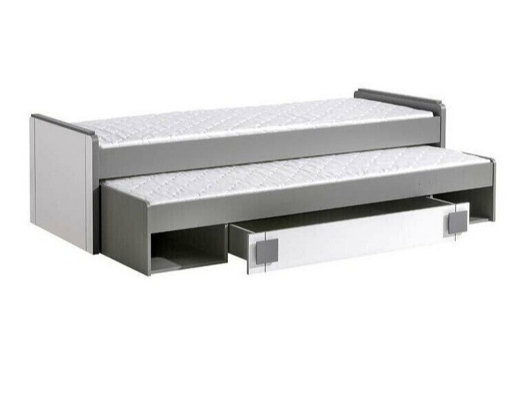 Bed Elmenou 115 (Wit + Antraciet)