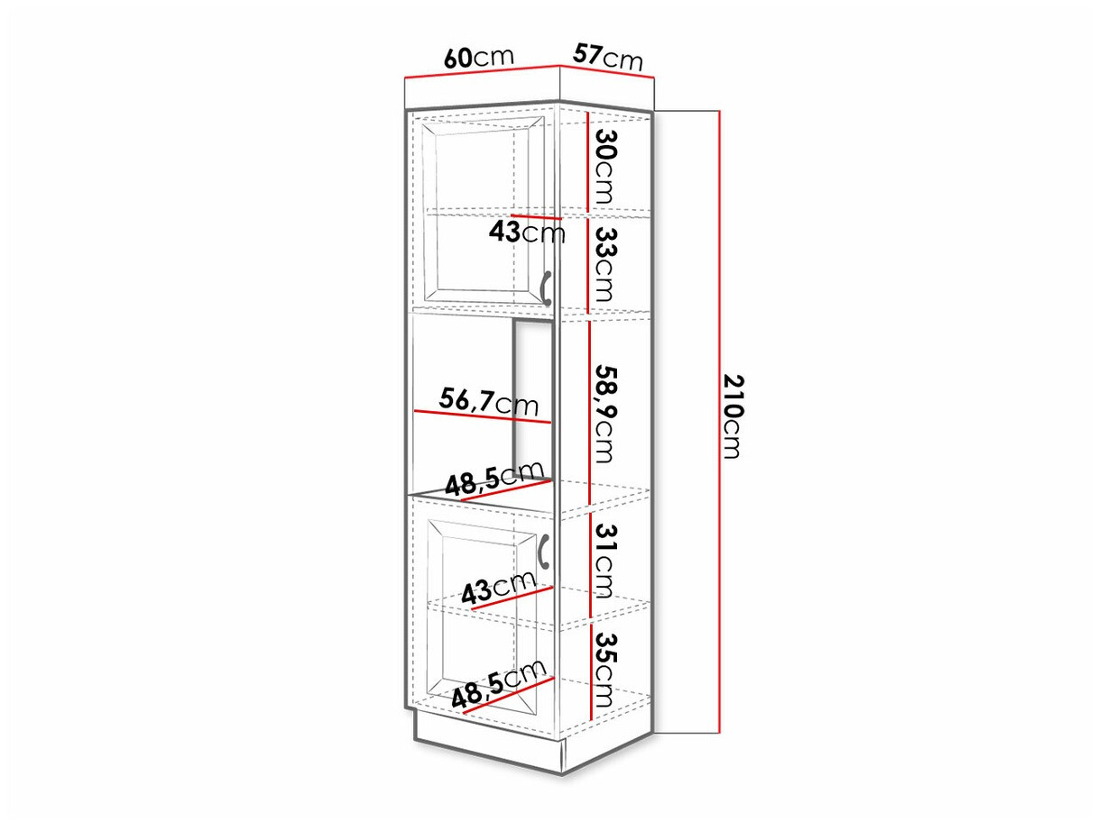 Modulaire kast voor inbouwapparatuur Retro Grey 115