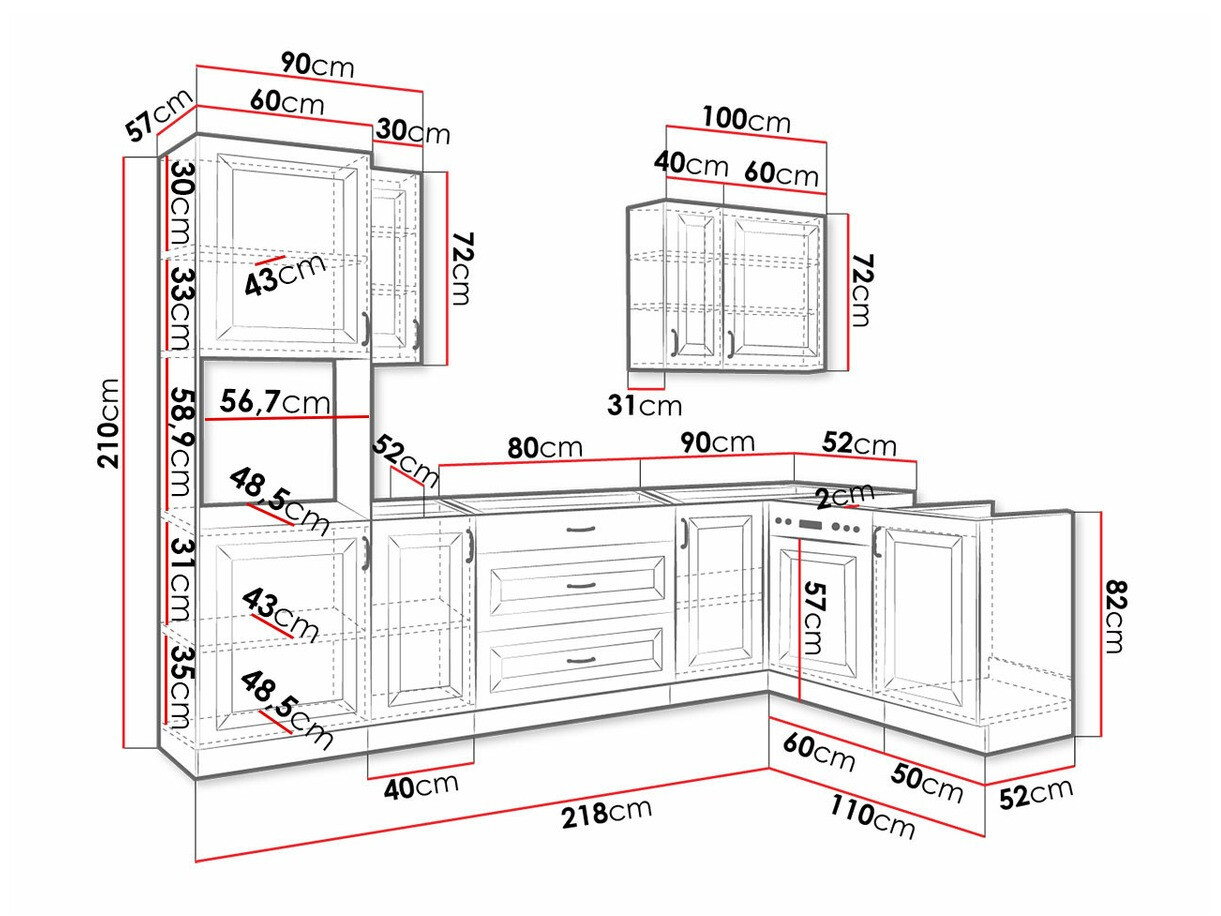 Modulaire keukenset Retro Grey 148