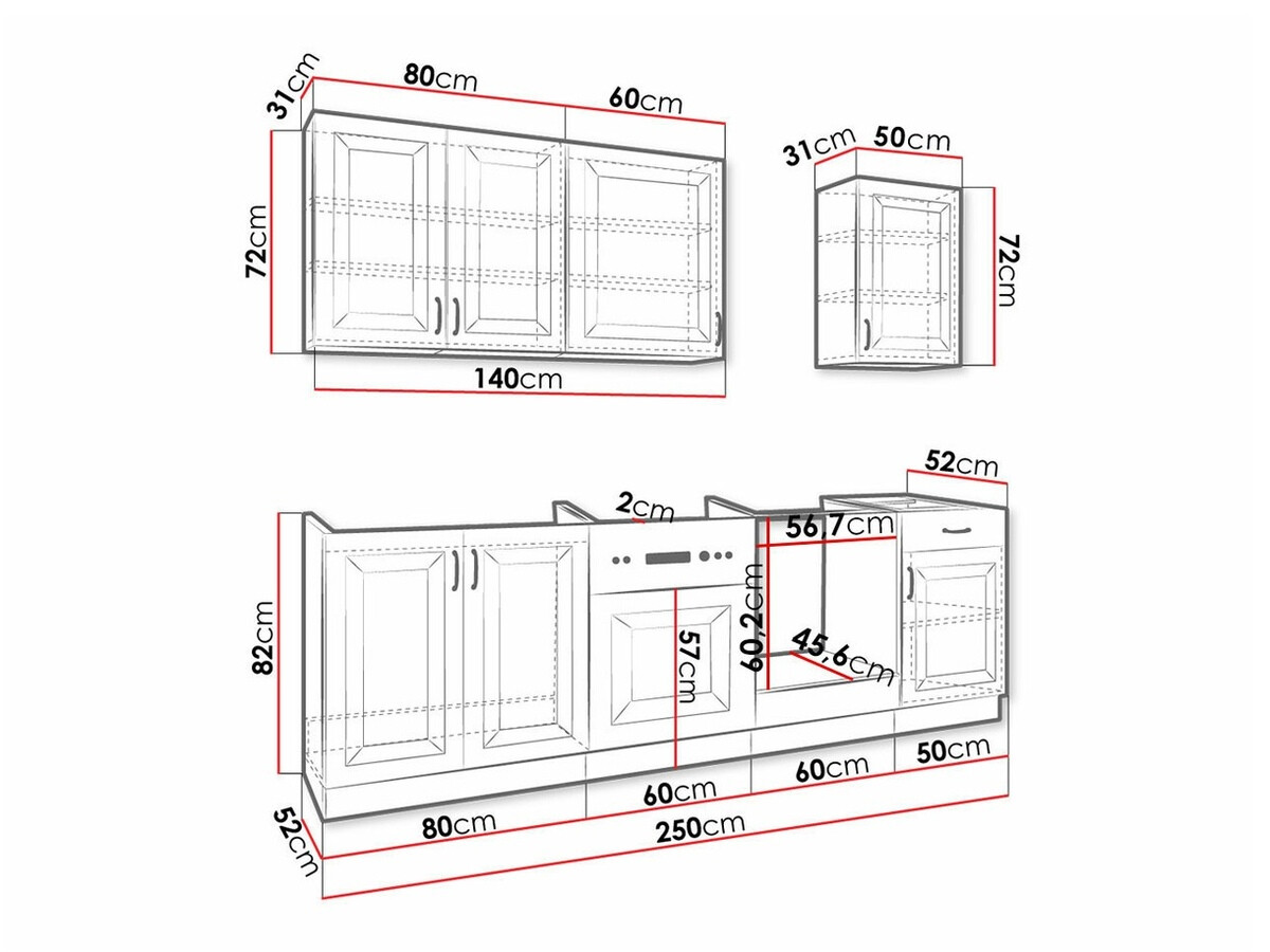 Modulaire keukenset Retro Grey 150