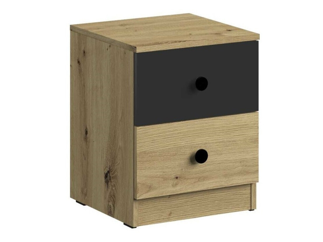 Nachtkastje Mirelbu 108 (Artisan eiken + Zwart)
