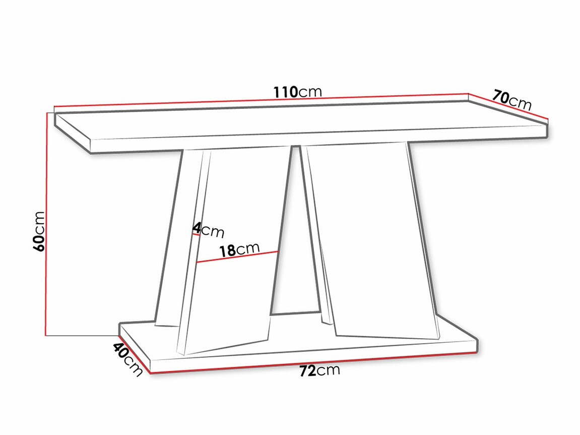 Salontafel Goodyear 108 (Glanzend wit + Beton)