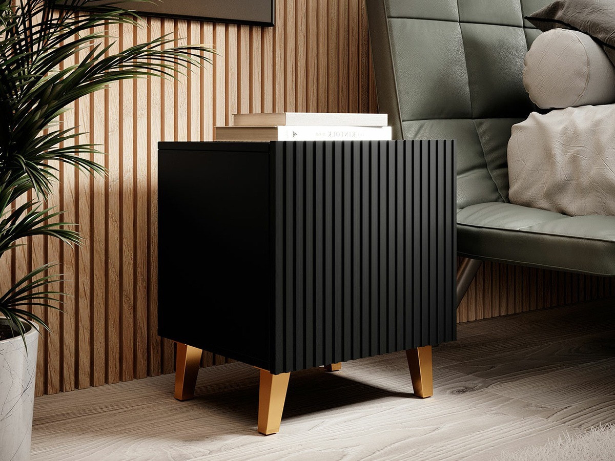 Nachtkastje Levmari 107 (Zwart + Gouden) (2st.)